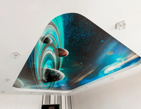 Матовый натяжной потолок в детской 3