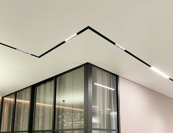 Матовые натяжные потолки в зале 1