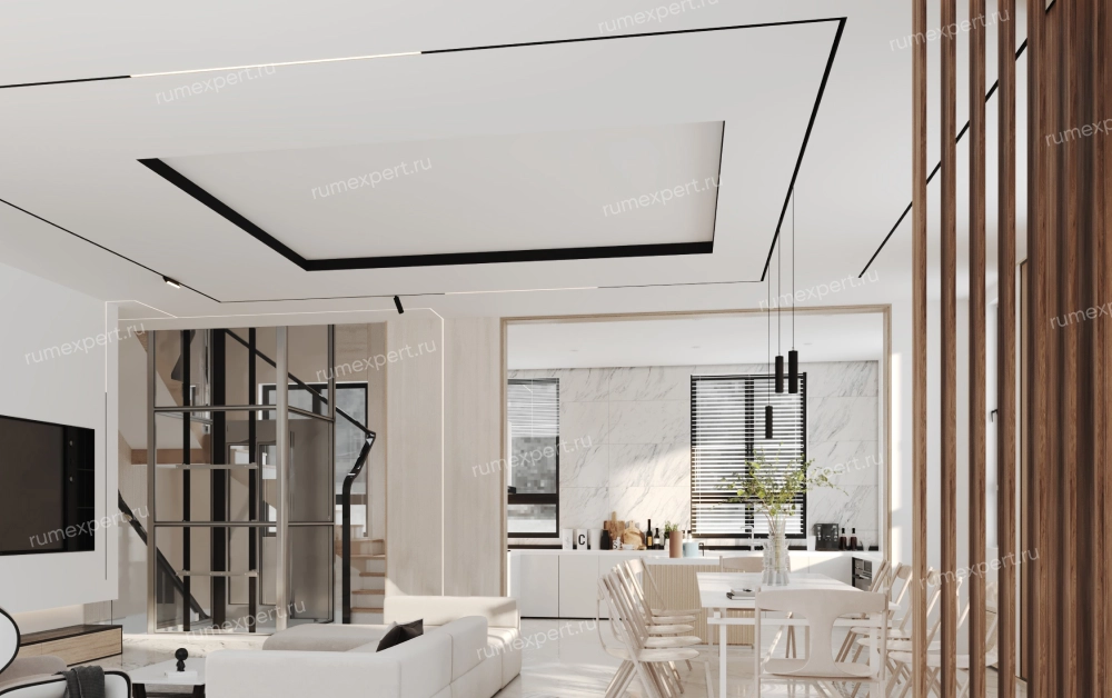 Двухуровневый натяжной потолок 0