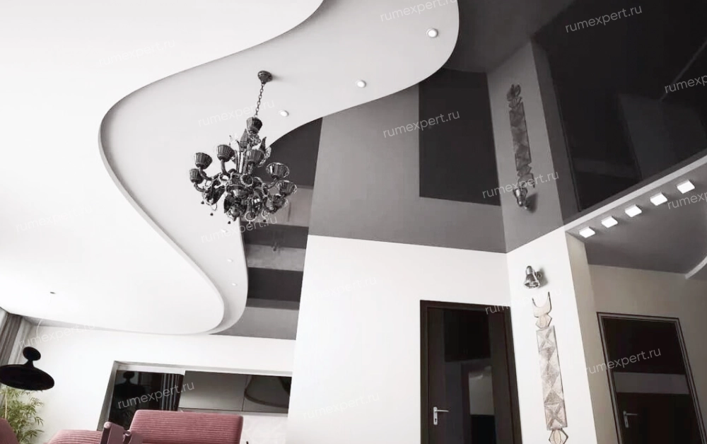 Двухуровневый натяжной потолок 5