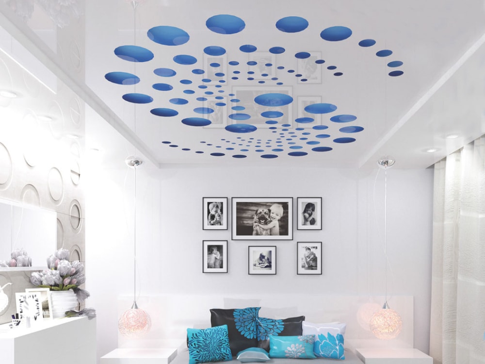 Резной натяжной потолок 8