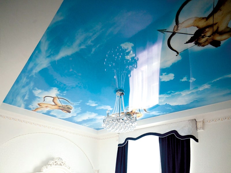 Натяжные потолки с облаками 0