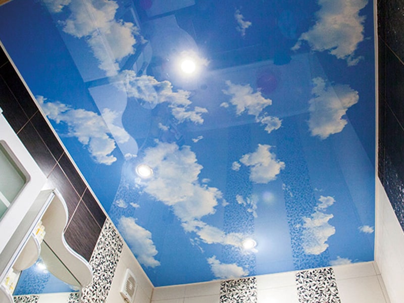 Натяжные потолки с облаками 2