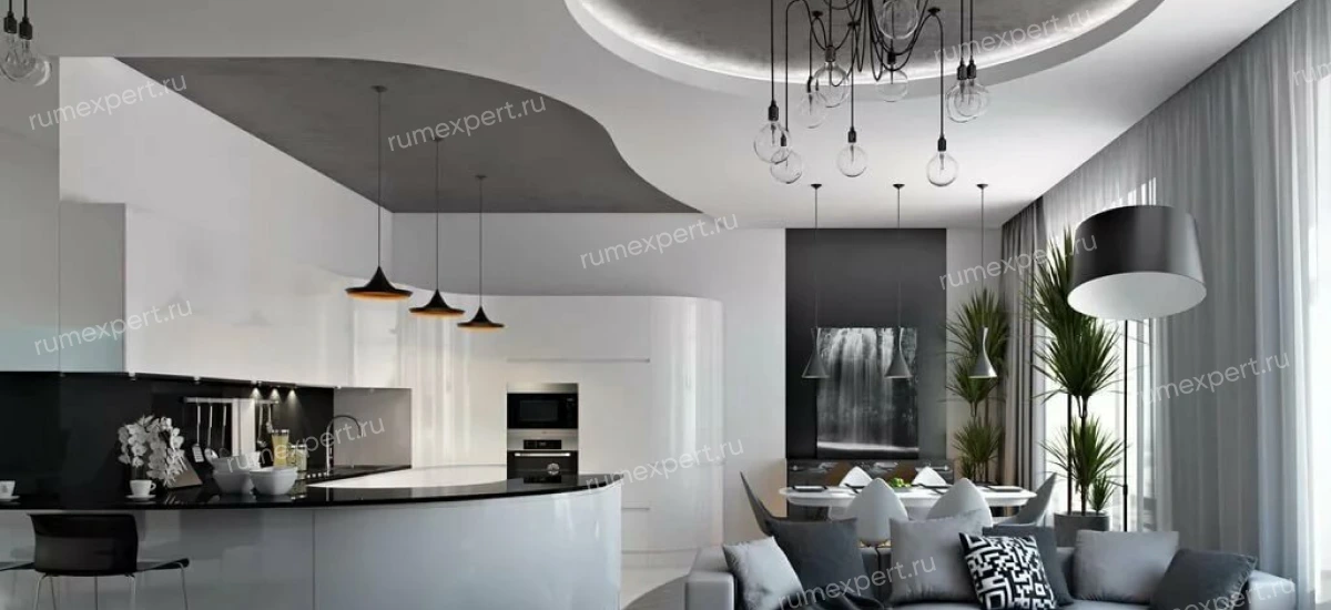 Натяжной потолок в стиле Хай-тек