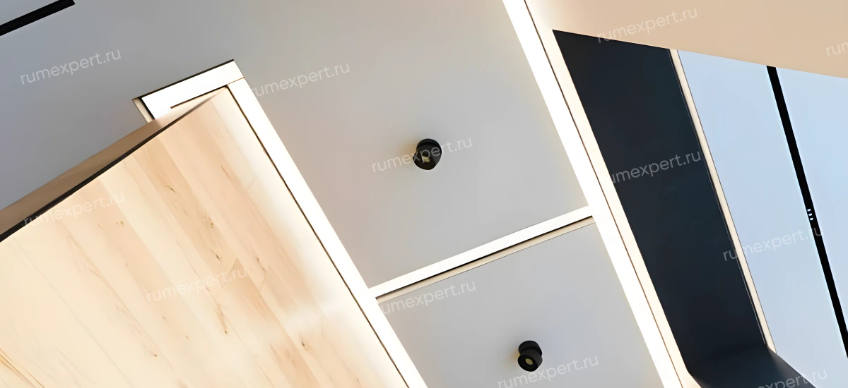 Дизайн натяжного потолка на балконе