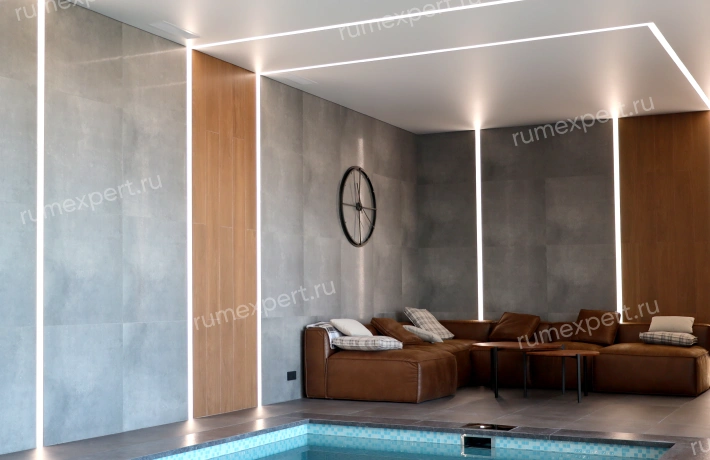 Сатиновый натяжной потолок 1