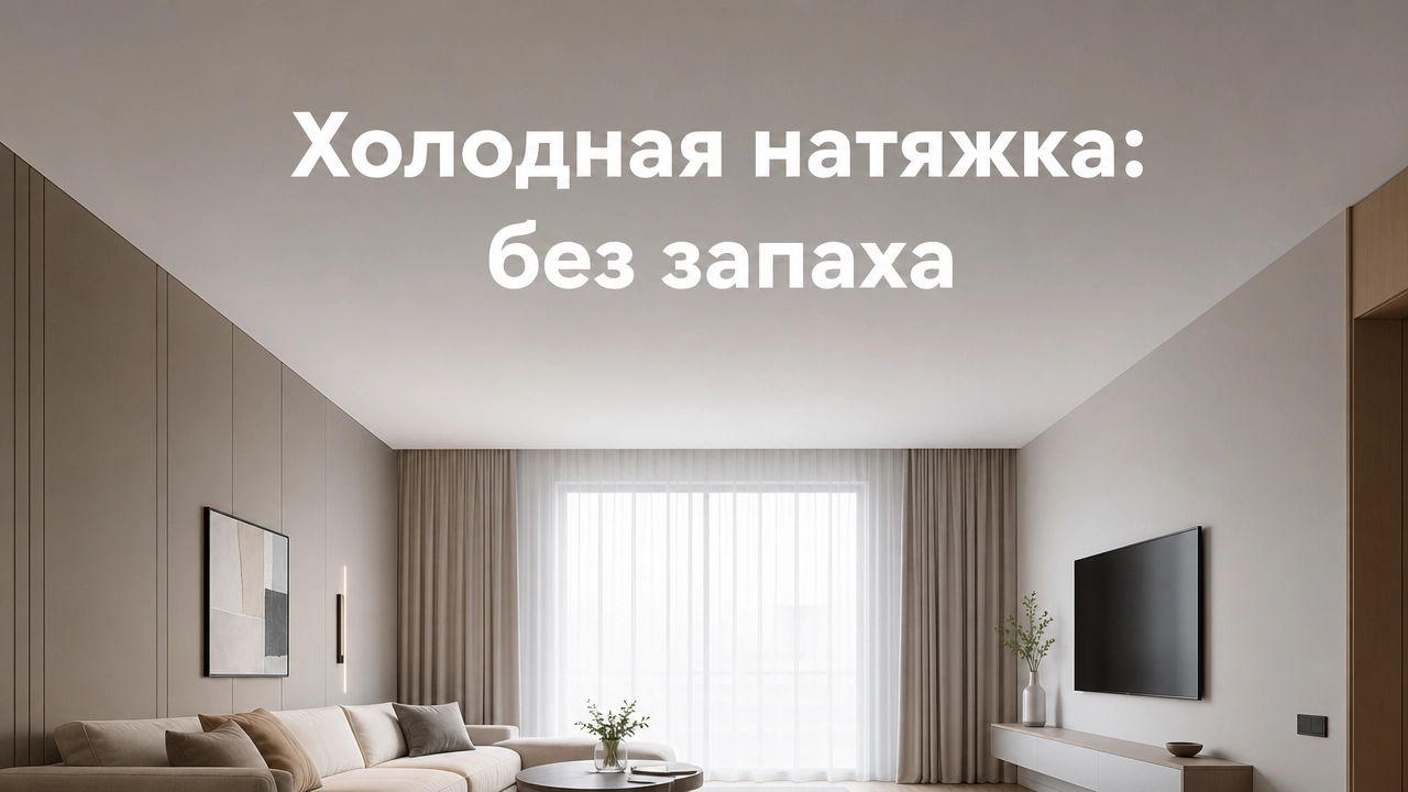 Монтаж тканевого натяжного потолка Cold Stretch без нагрева