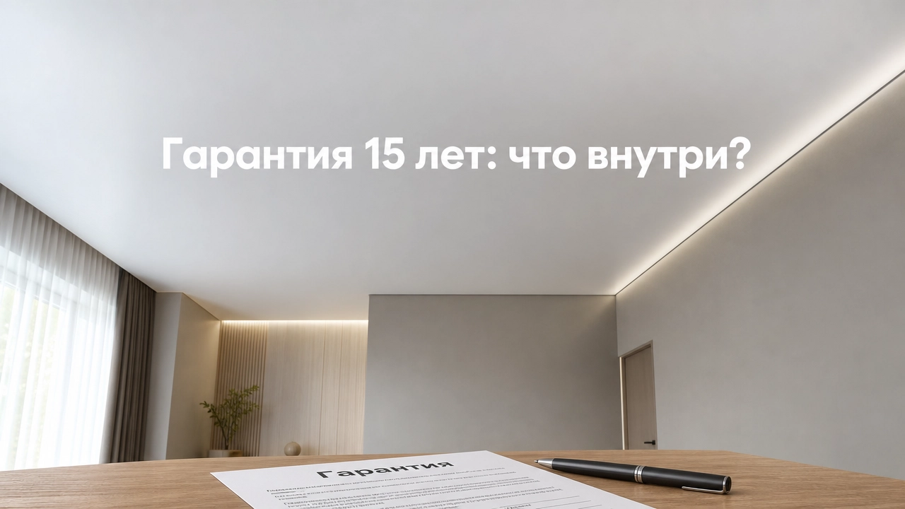 Договор, сертификаты и паспорт объекта на установленный натяжной потолок