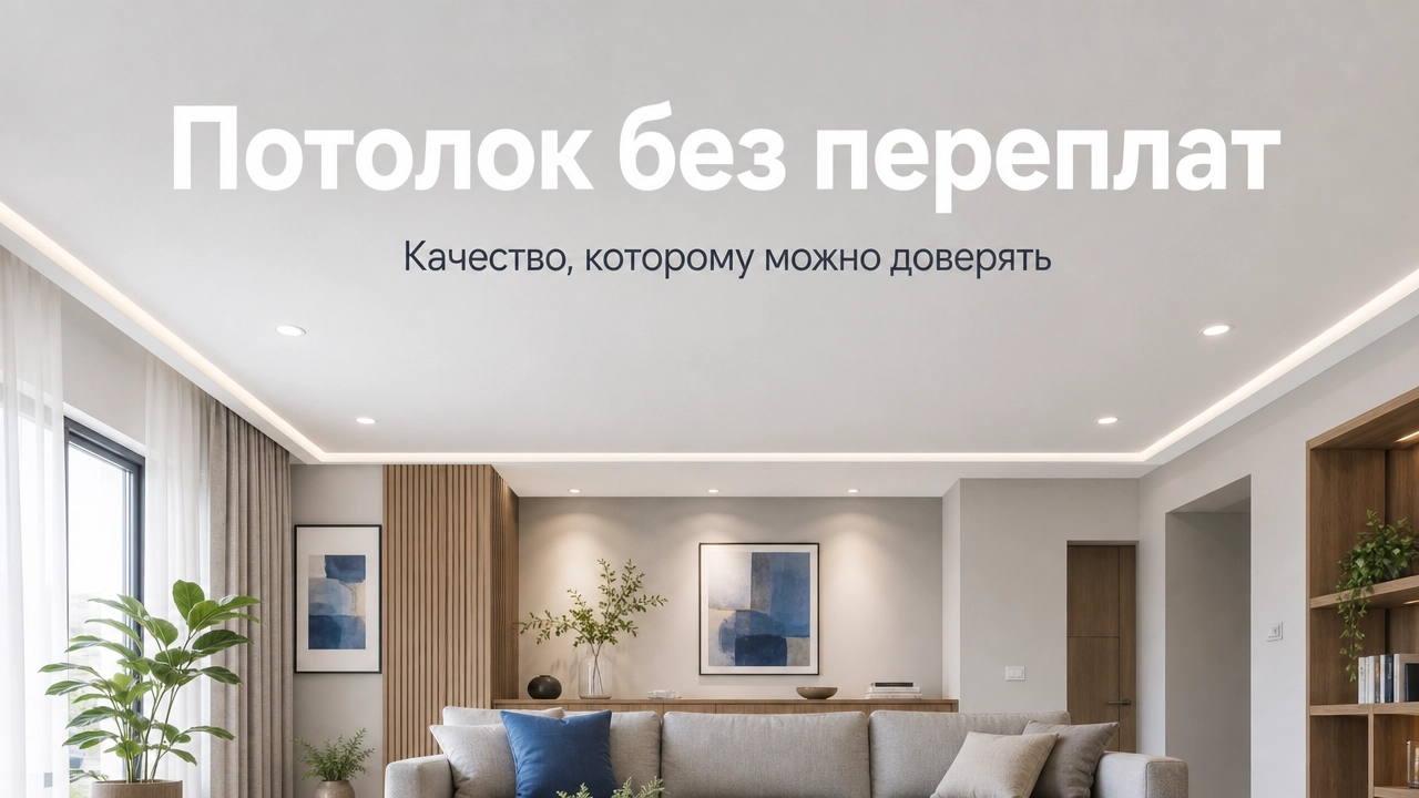 Раскрой натяжного потолка в производственном цехе в Москве