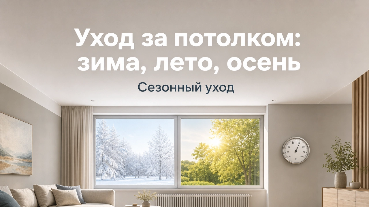 Уход за натяжным потолком зимой и летом с контролем температуры и влажности