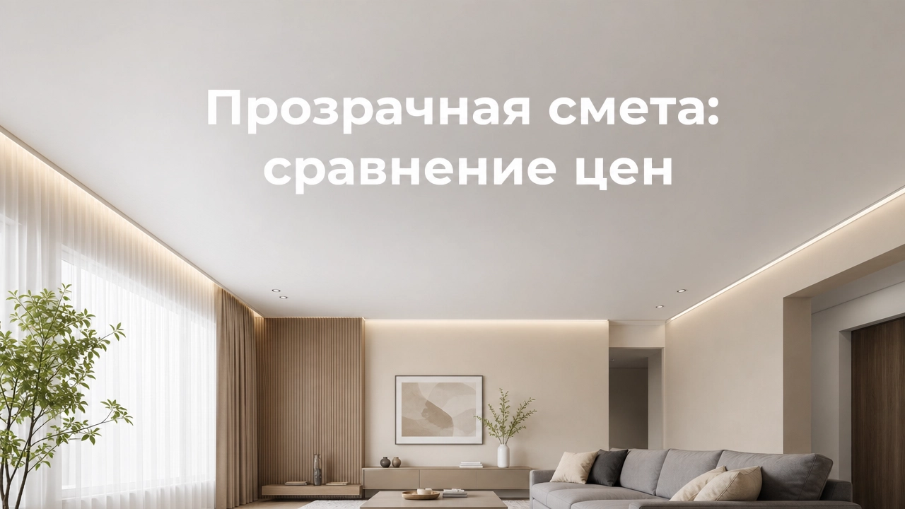 Сравнение смет на натяжные потолки от производителя, дилера и частной бригады