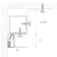 Чертёж потолочного алюминиевого профиля
