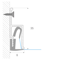 Чертёж профиля стенового алюминиевого