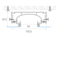 Чертёж нишевой световой линии SLOTT 50