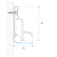 Чертёж бесщелевого профиля KRAAB 4.0
