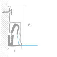 Чертёж стенового алюминиевого профиля